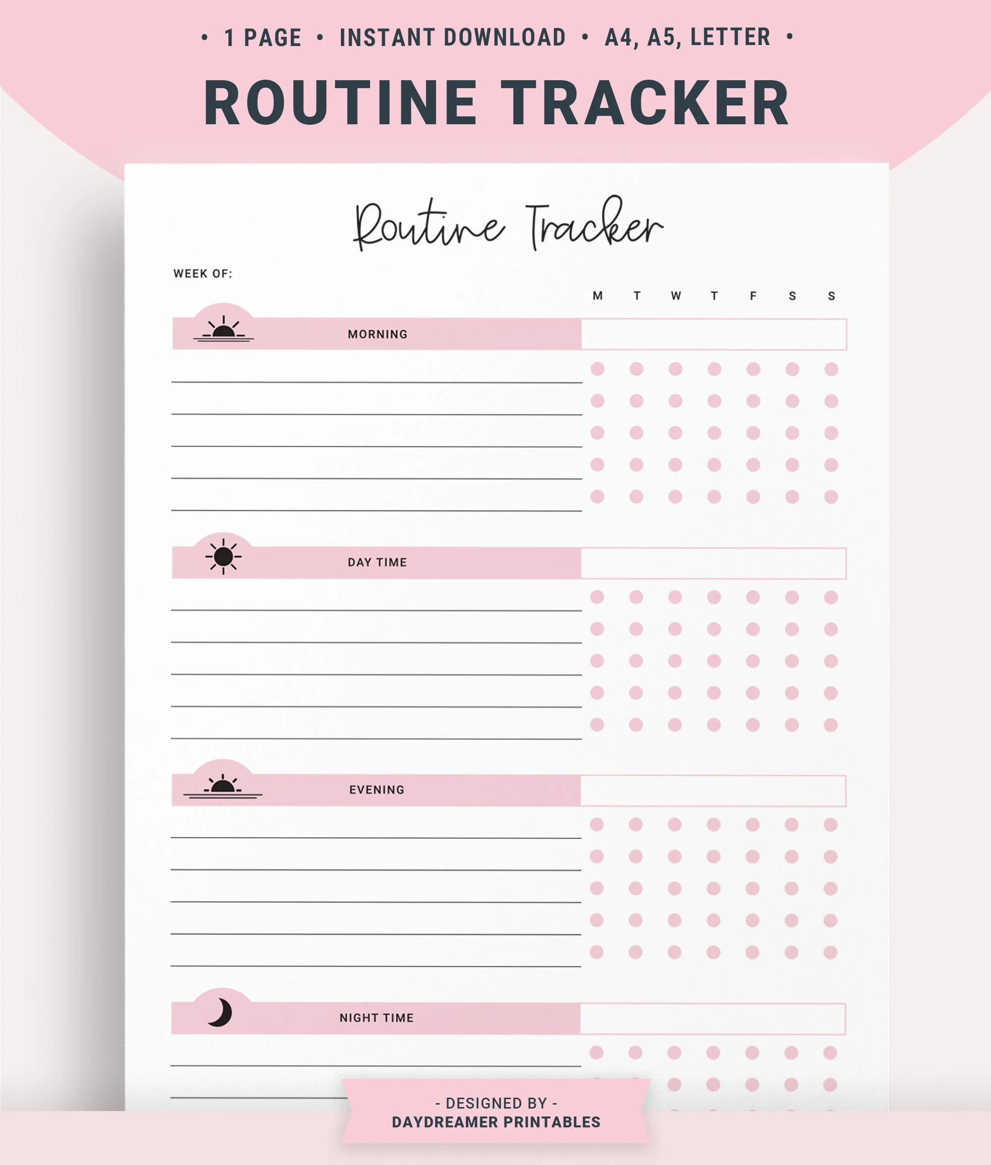 Daily Routines Printable Planner Daily Routine Chart Routine Tracker Morning Routine Checklist Night Time Routine A5 Planner Etsy