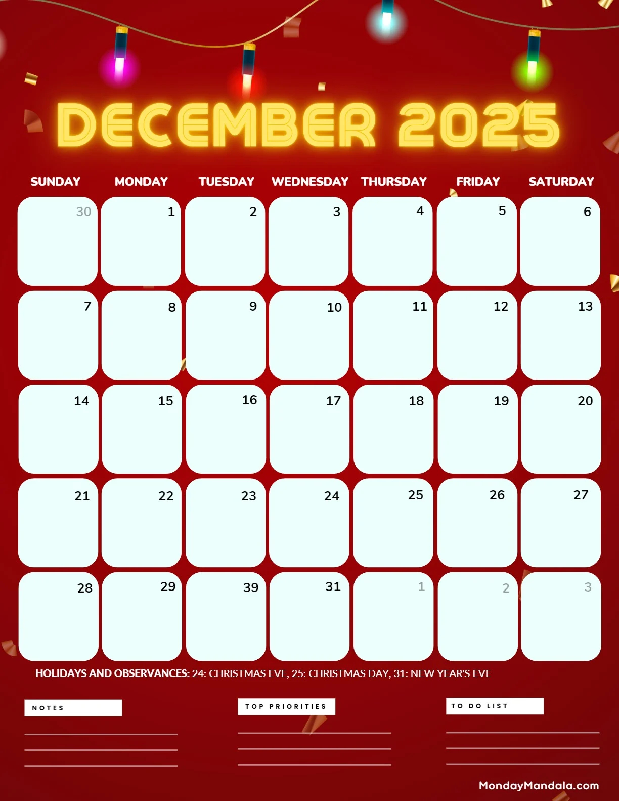 december 2025 calendar 52 free pdf printables