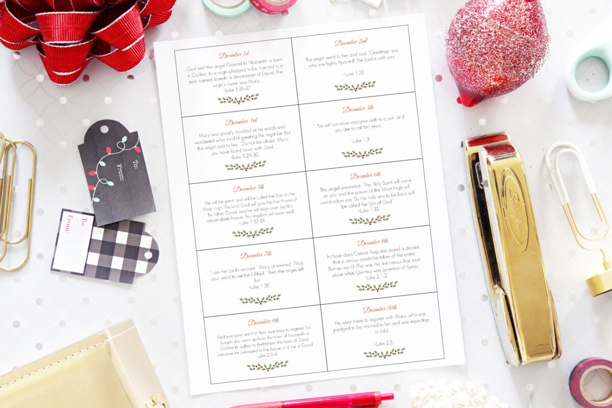 DIY Advent Calendar with FREE Printables Abby Organizes