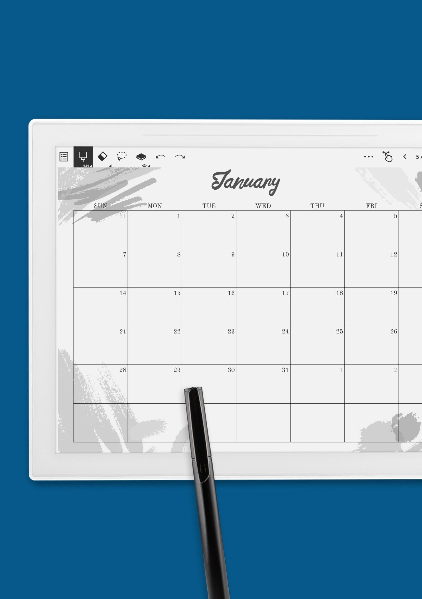 Download Printable Colored Monthly Calendar PDF
