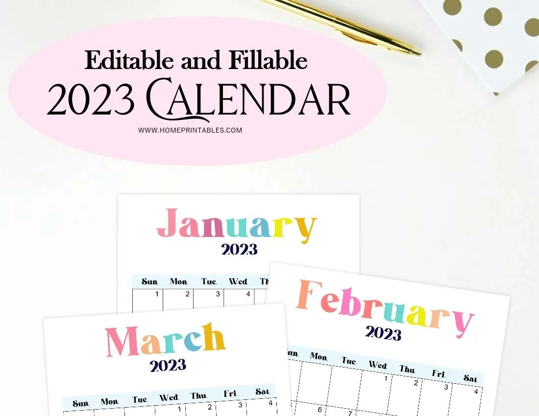 editable 2023 calendar templates free download