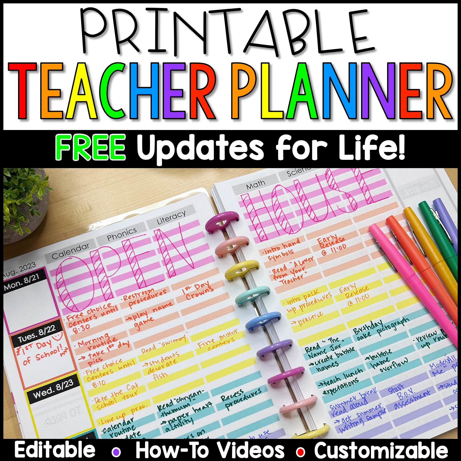 Teacher Planning Calendar Free Printable