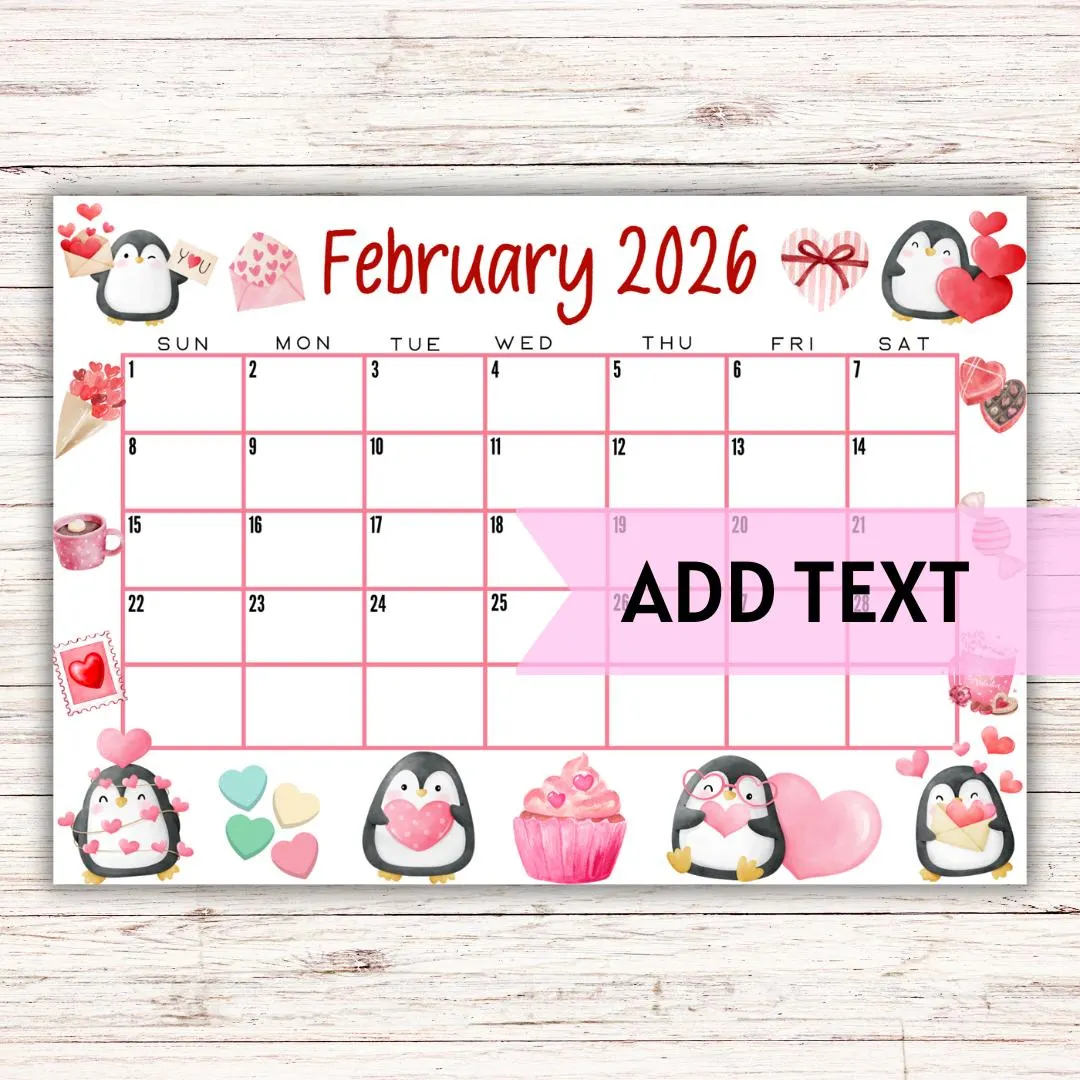 Printable February 2026 Calendar Free