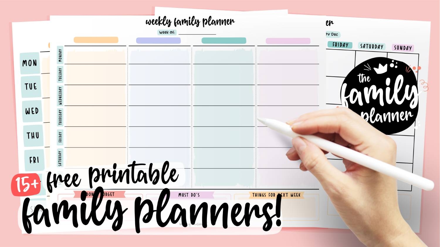 Fillable Printable Weekly Calendar