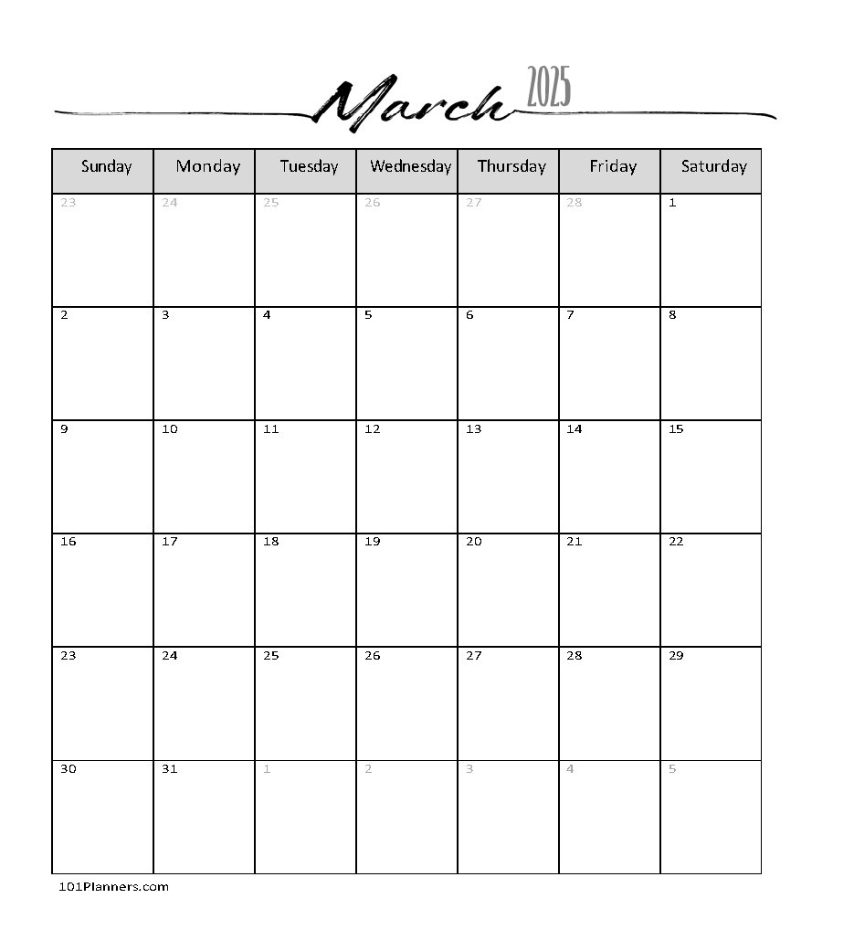 Word Free Printable 2025 Calendar