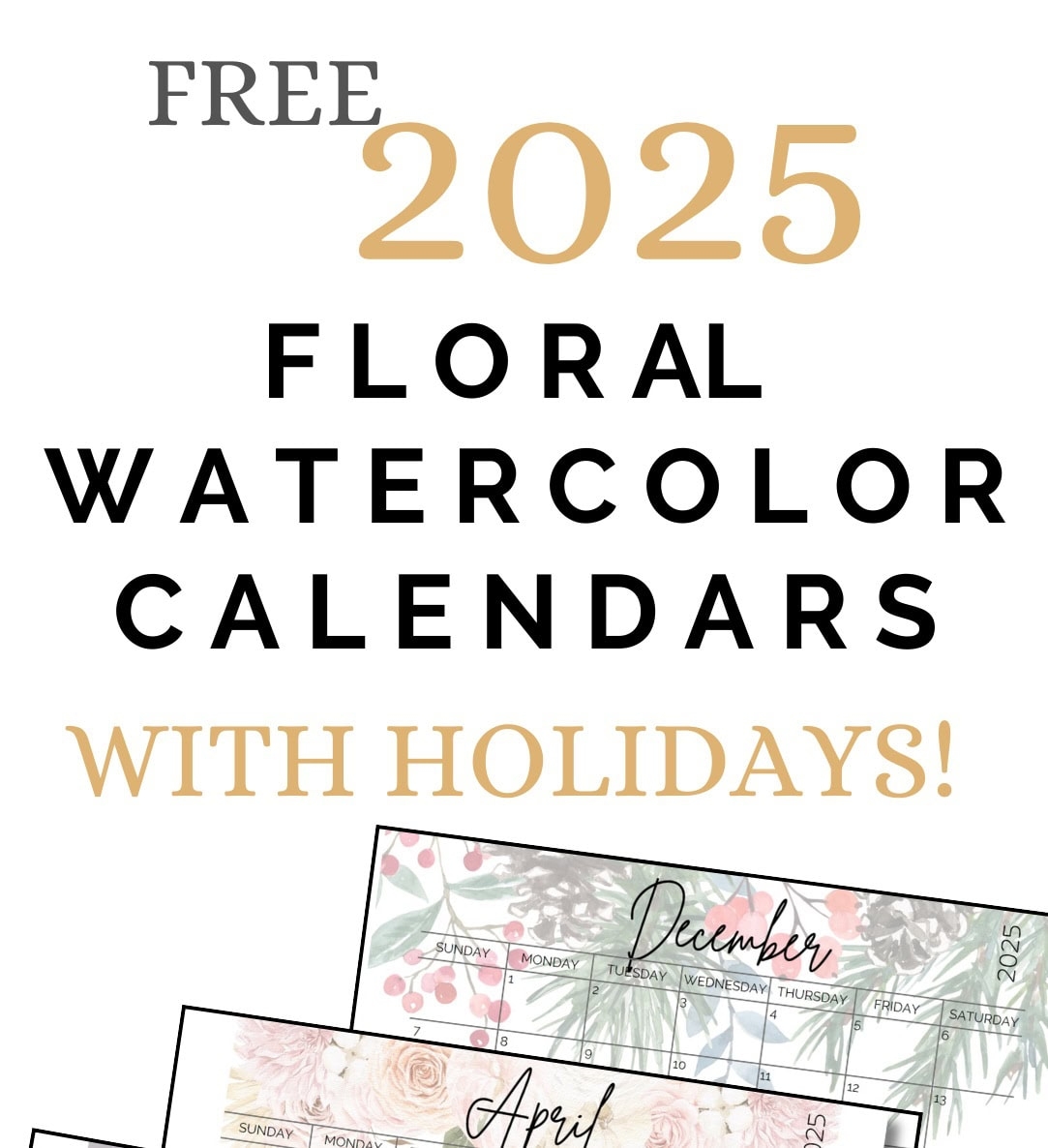 Free 2025 Monthly Calendar Printables Two Options Peaches Prayer