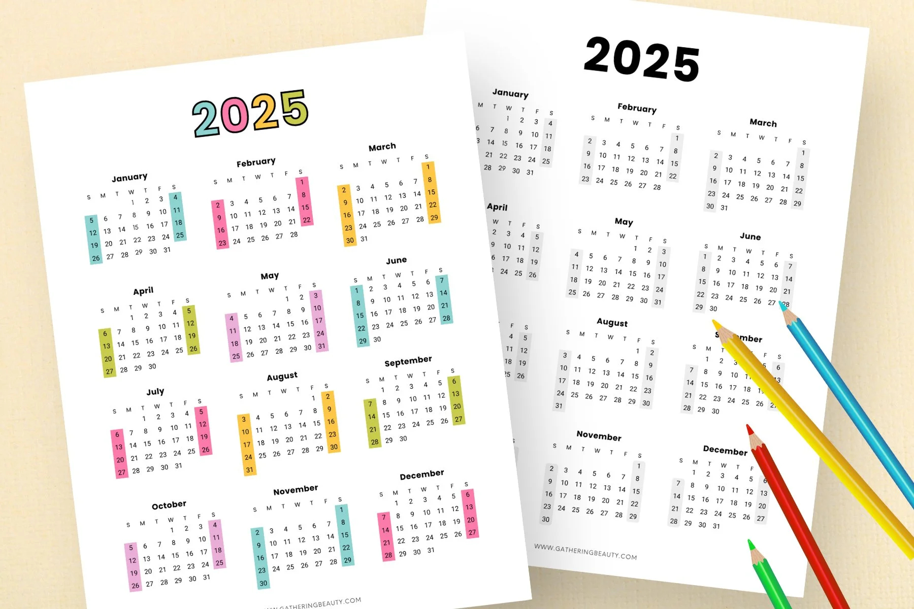 free 2025 printable calendar one page gathering beauty