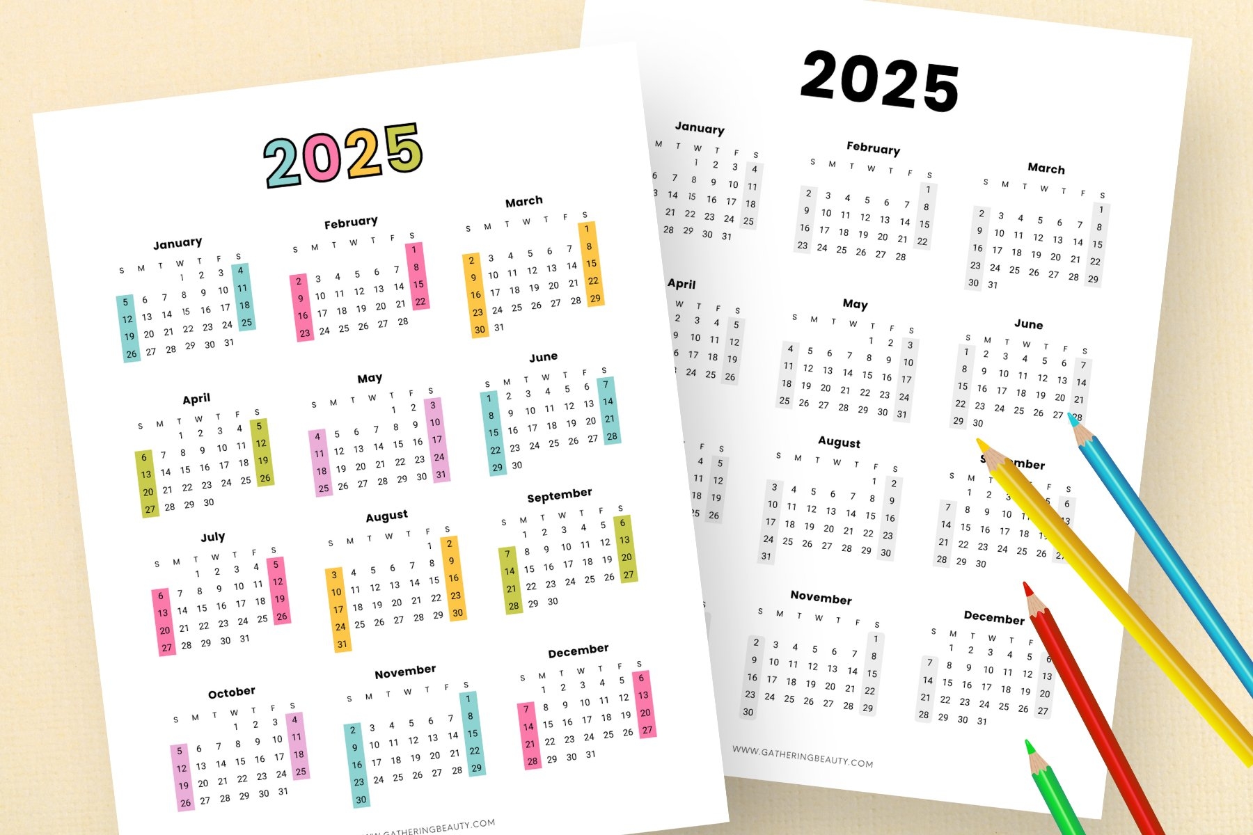 Free 2025 Printable Calendar One Page Gathering Beauty