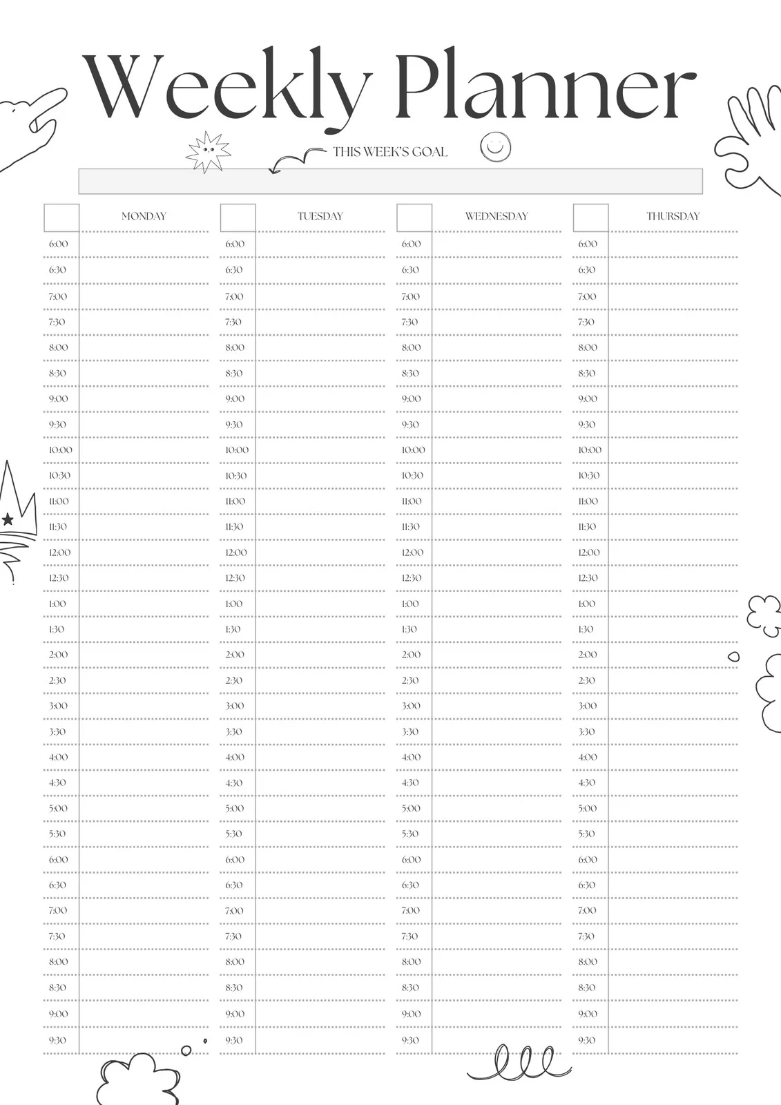 Free And Customizable Weekly Planner Templates Canva