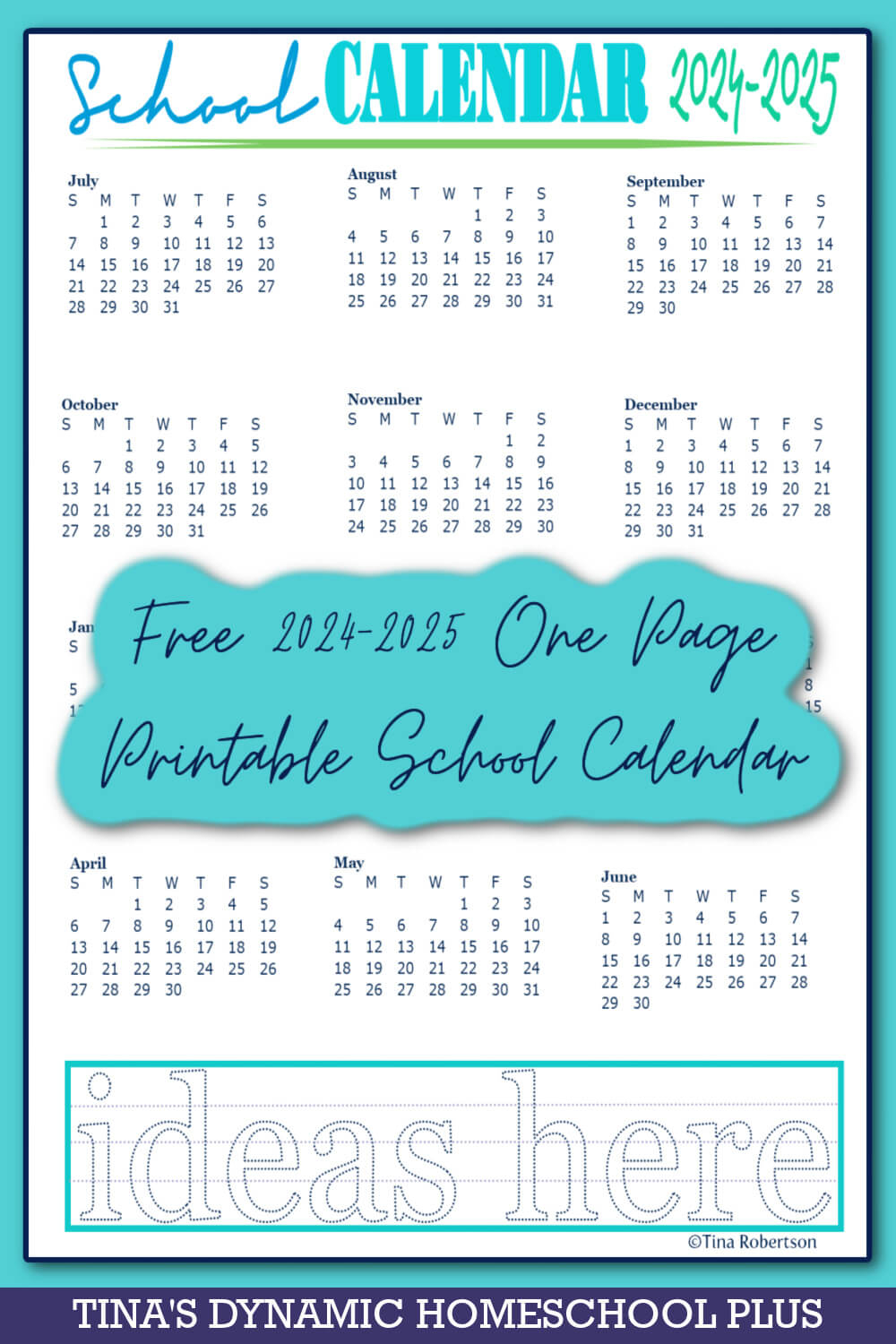Free Beautiful 2024 2025 Printable School Calendars On One Page