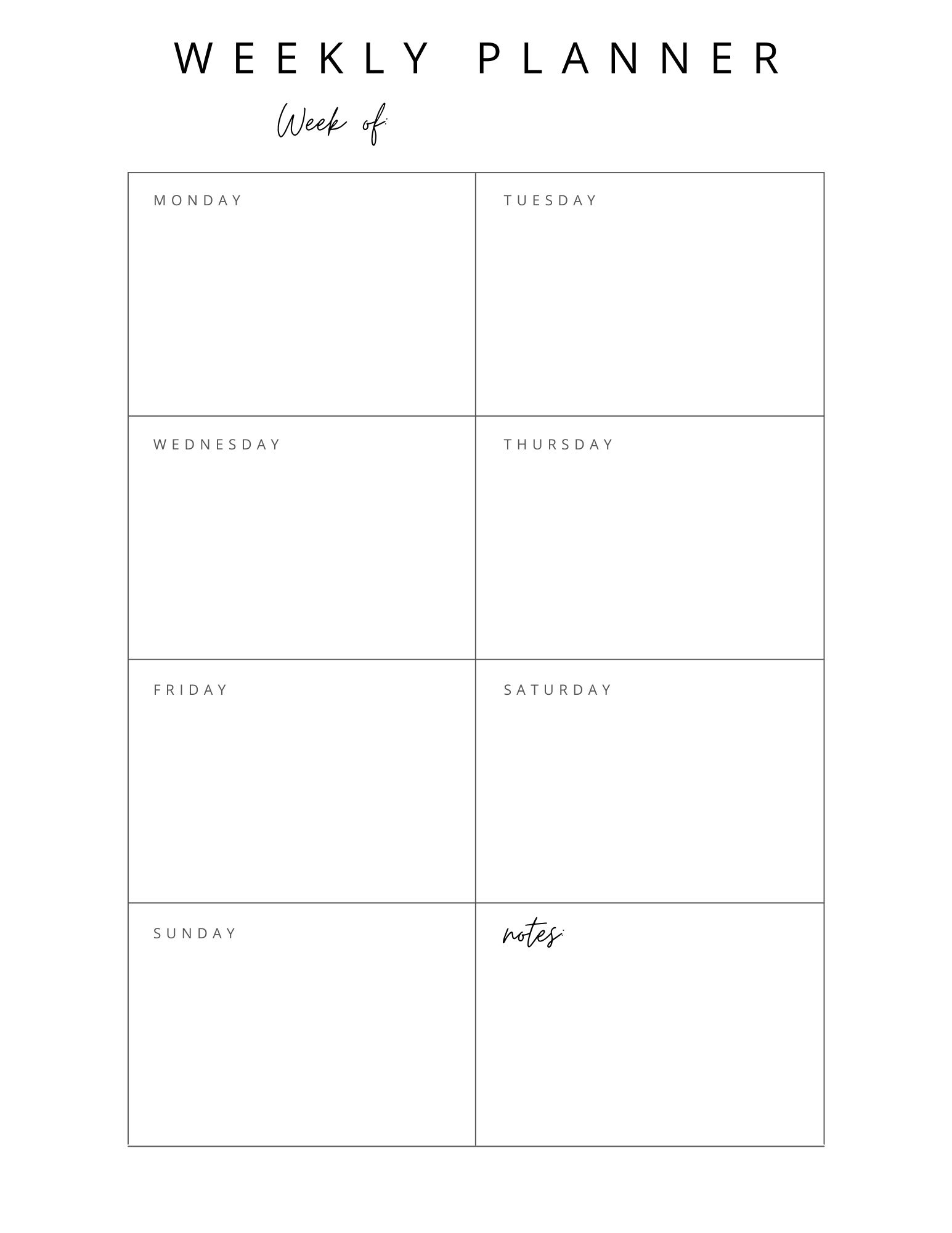 Free Printable Menu Calendar