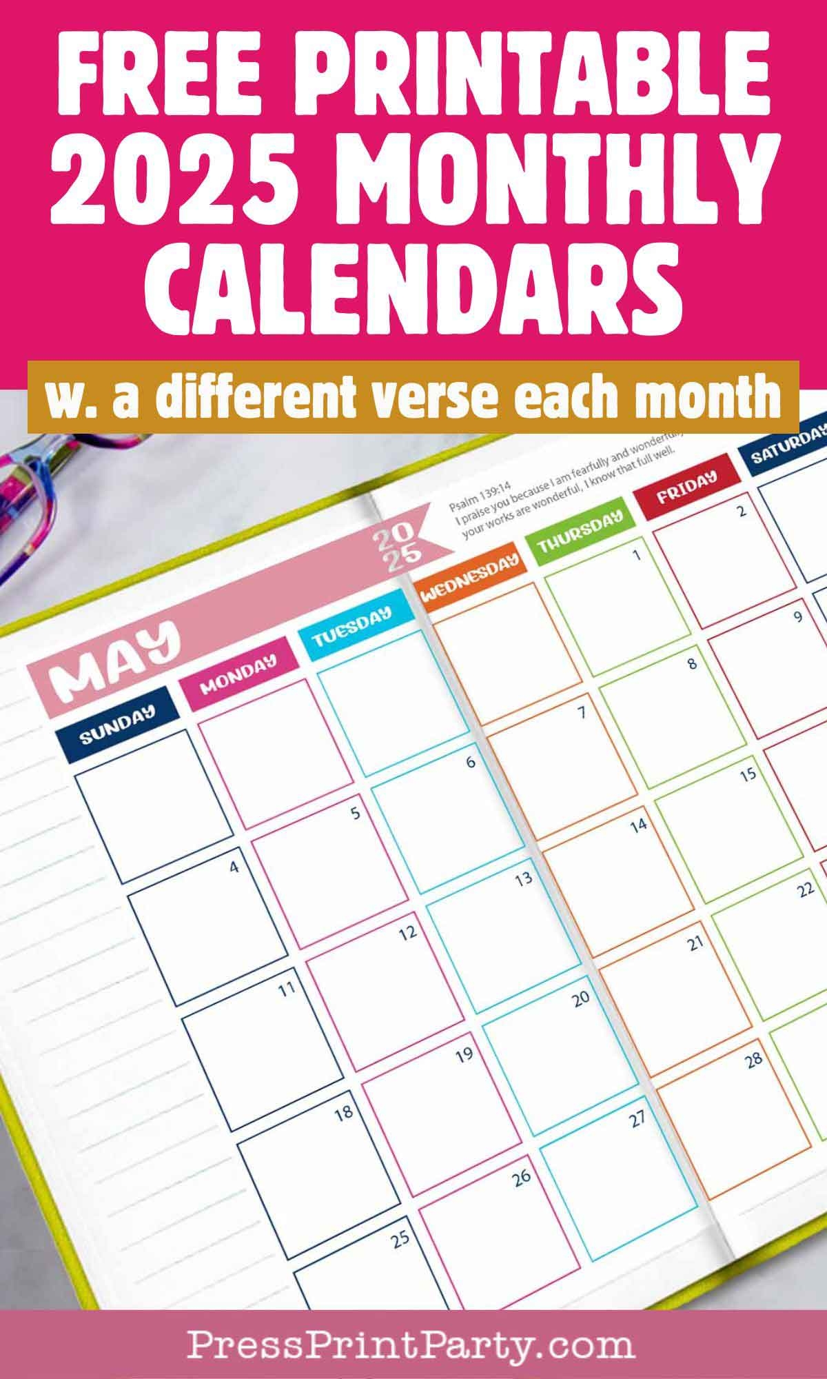 Free Printable 2025 Calendar For Bullet Journal