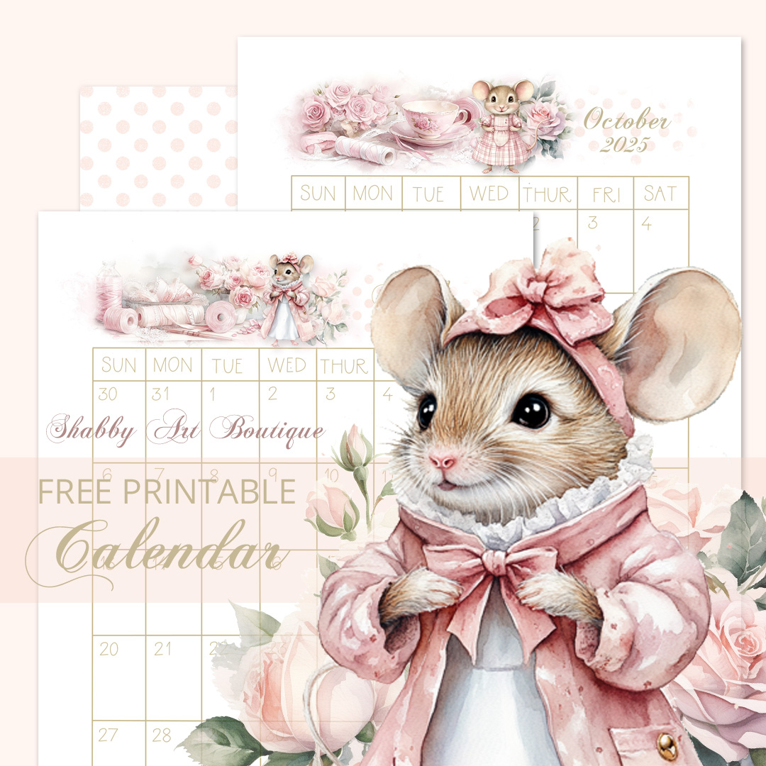 Free Printable 2025 Calendar Shabby Art Boutique