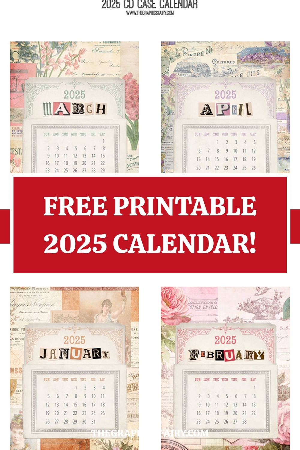 Pretty Calendar Printable 2025