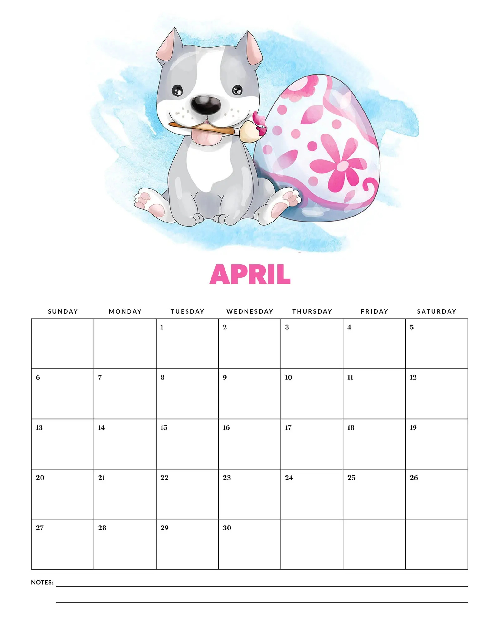 Free Printable 2025 Cute Dog Calendar The Cottage Market