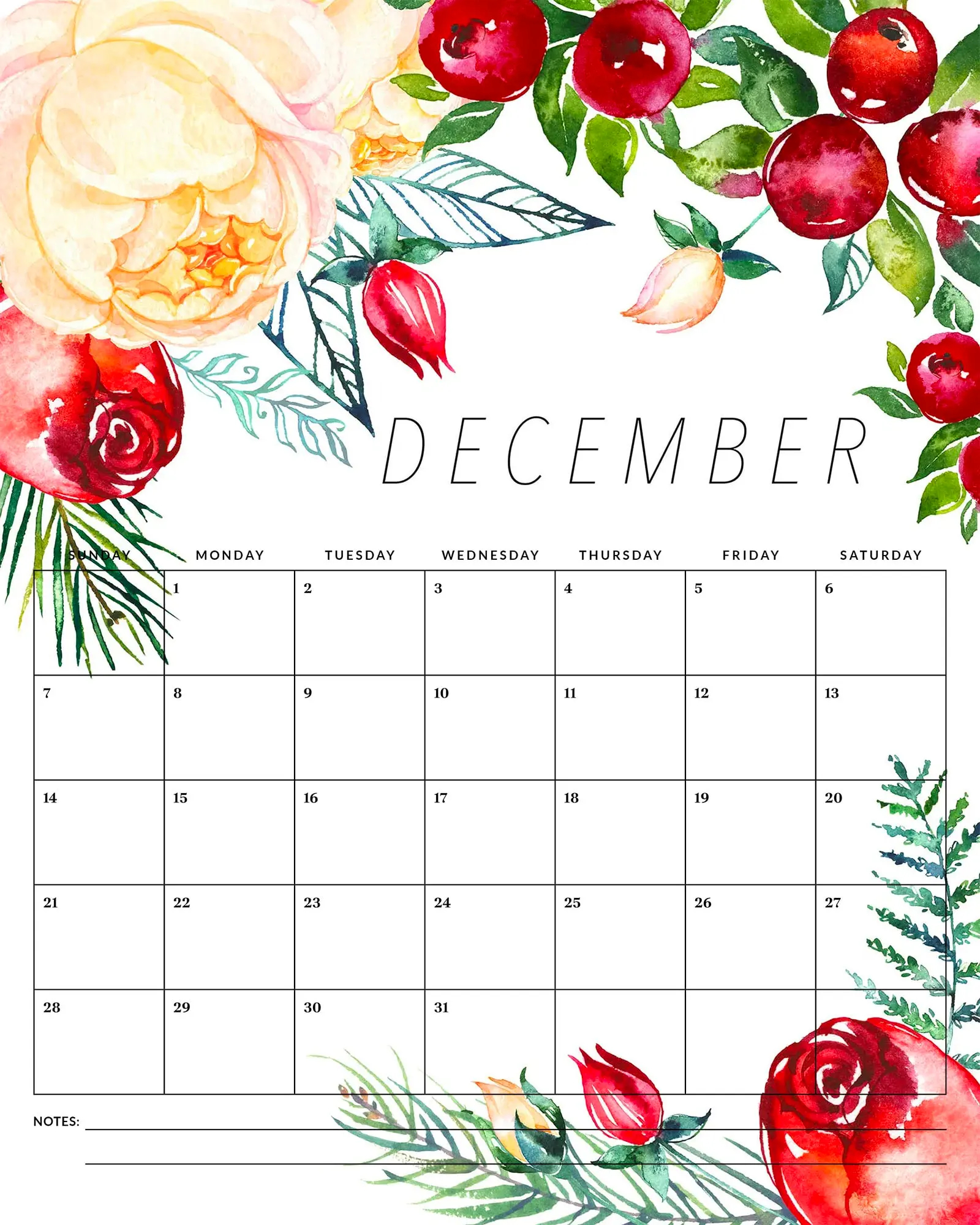 Free Printable 2025 Floral Calendar The Cottage Market