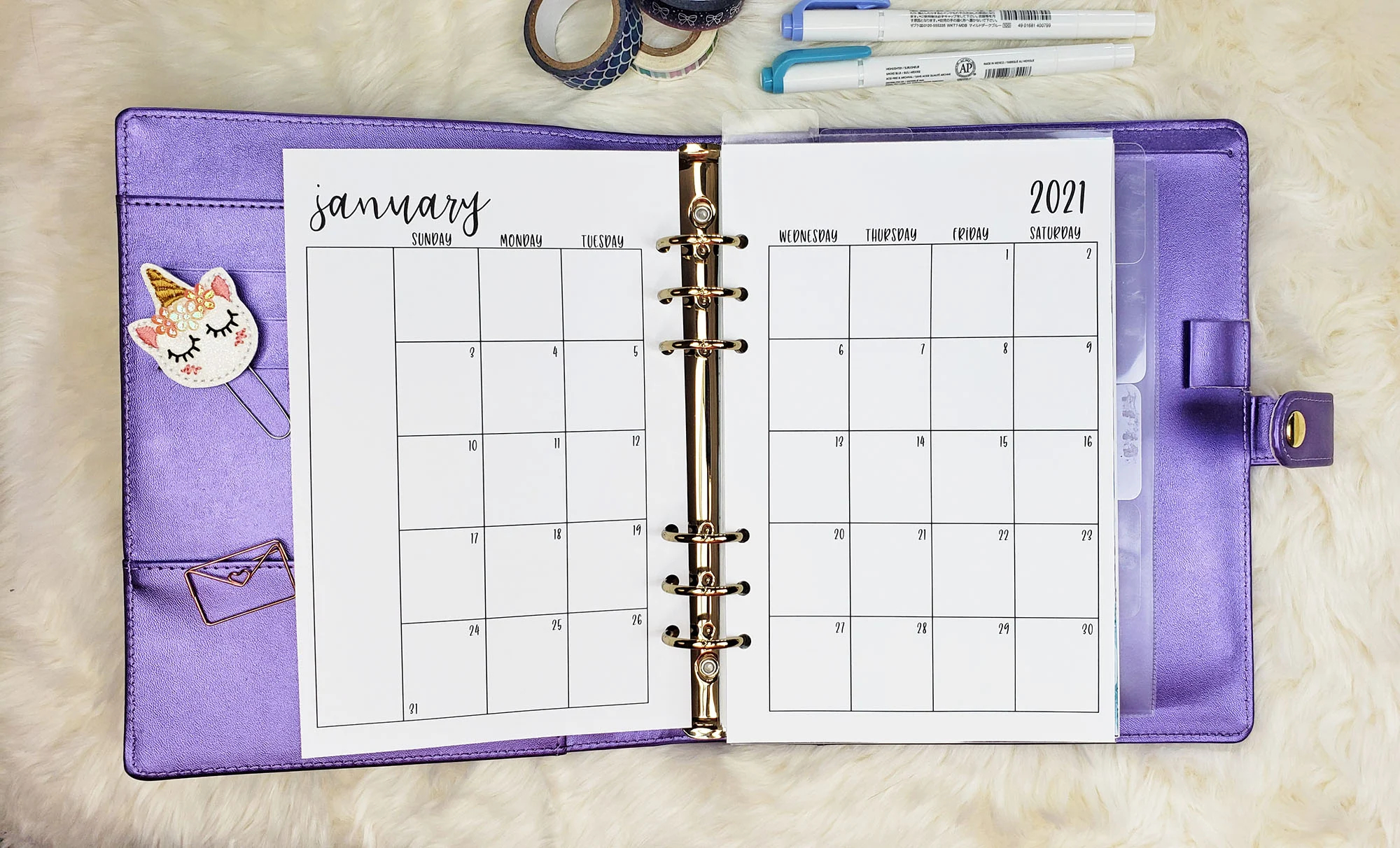 A5 Printable Calendar Inserts