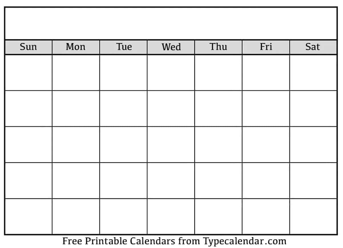 Free Printable Blank Calendar