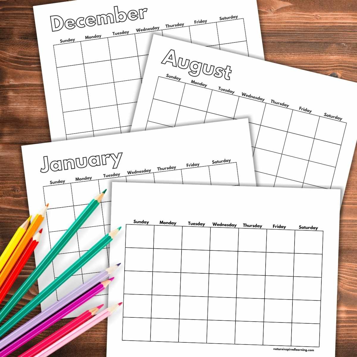 Free Printable Blank Calendar Pages
