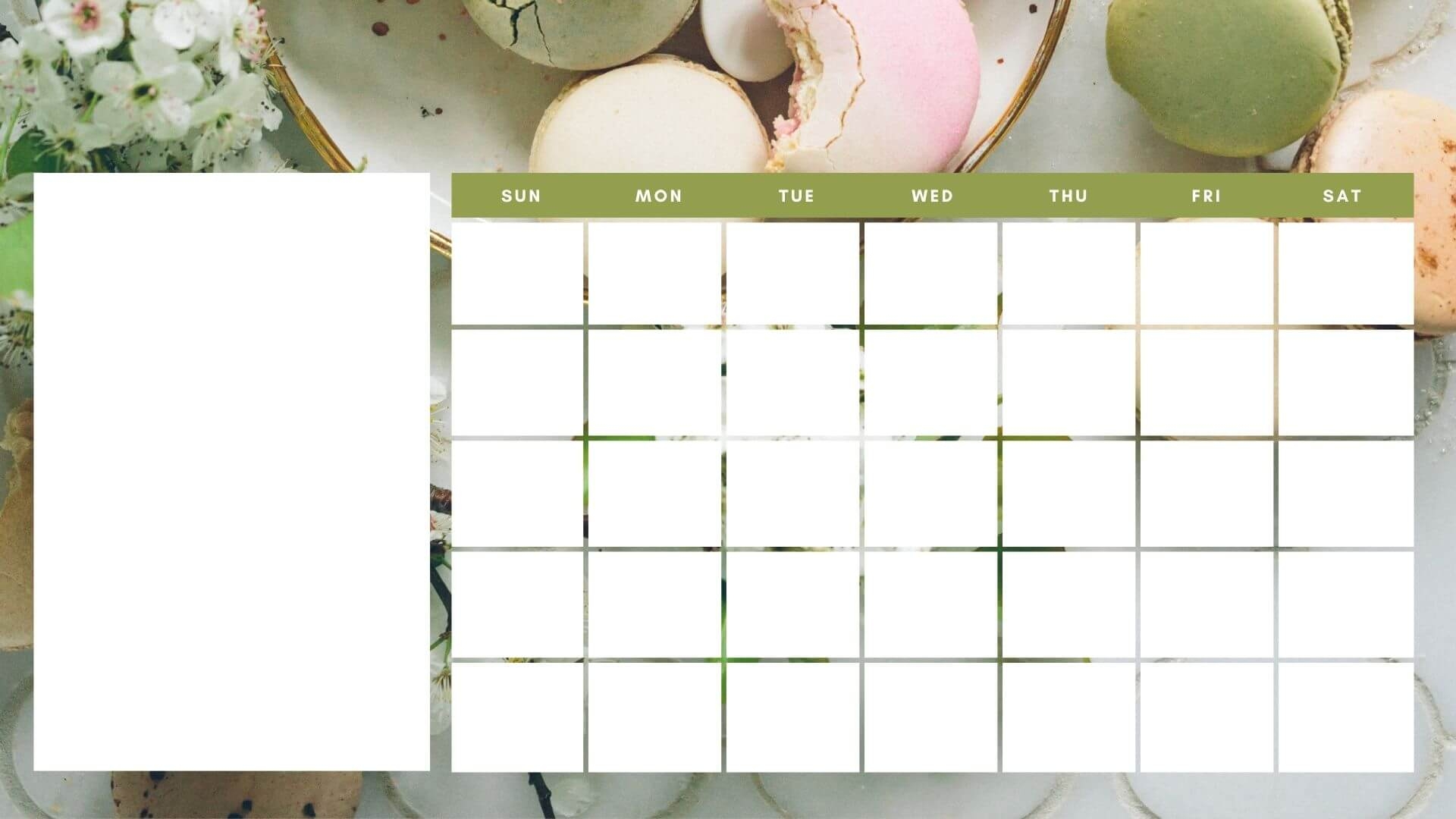 Blank Calendar Page Printable