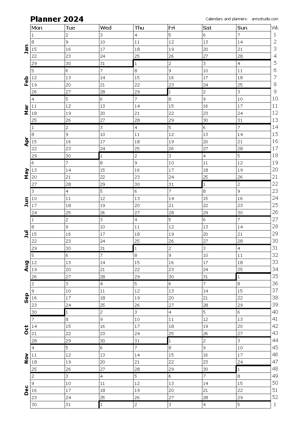 free printable calendars and planners for 2024 and past years
