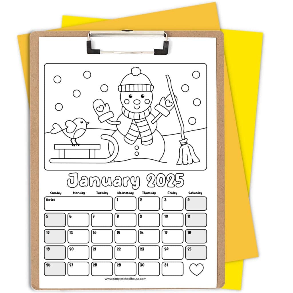 Free Printable Coloring Calendar For Kids In 2025 Mindfulmazing