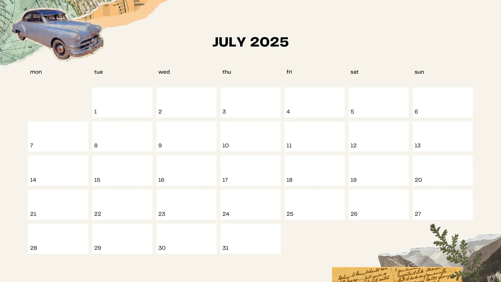 Free Printable Custom July 2025 Calendar Templates Canva