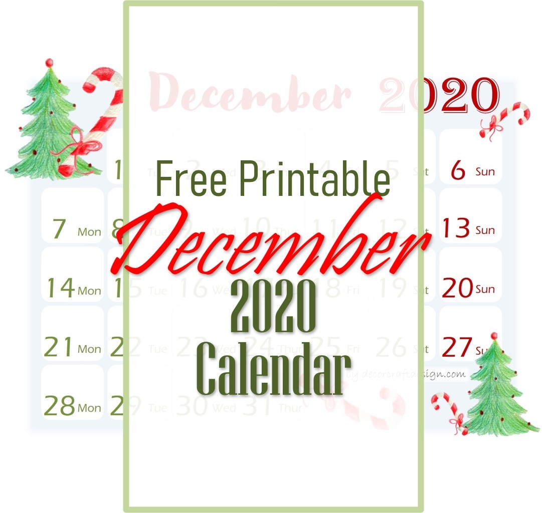 Free December Calendar Printable