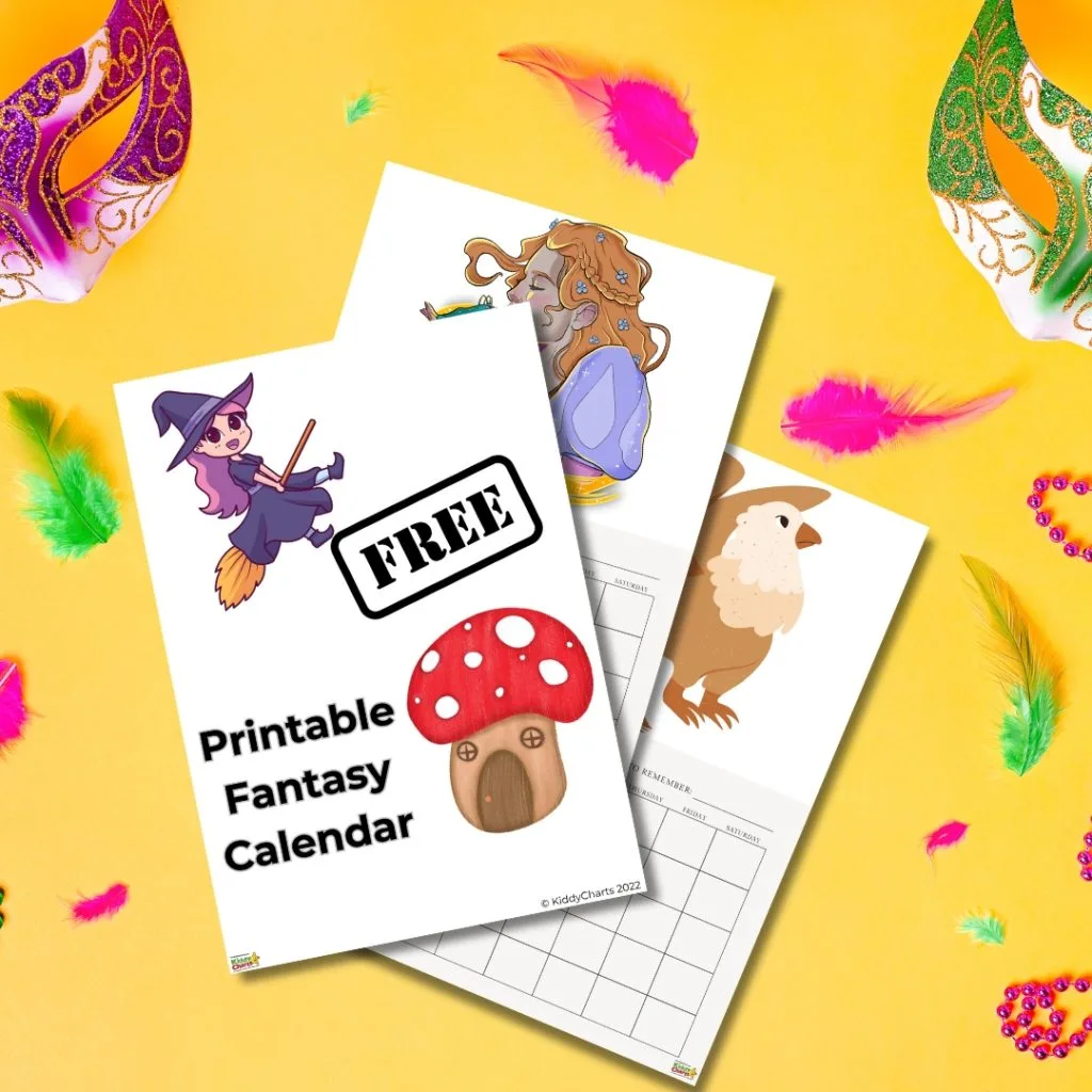 Free Printable Fantasy Calendar For Adults And Kids