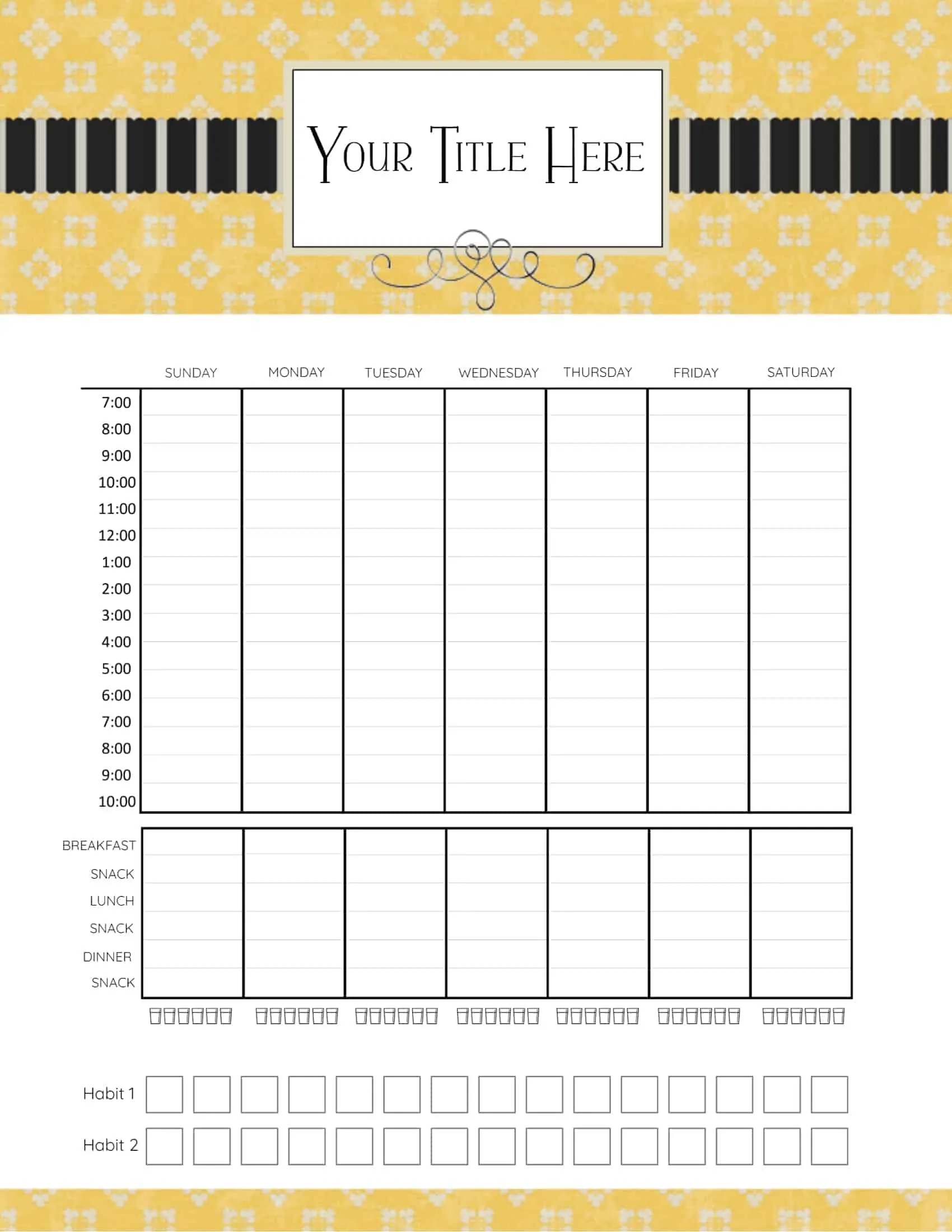 Hour By Hour Calendar Printable