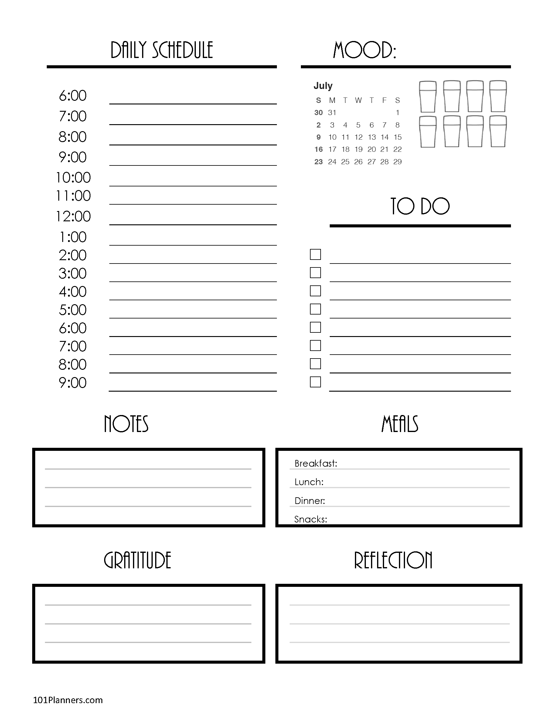 July 2025 Daily Printable Calendar