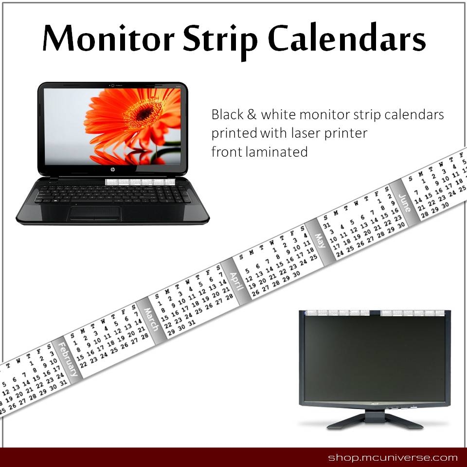 FREE Printable Monitor Calendar Strips CraftMeister Worksheets Library