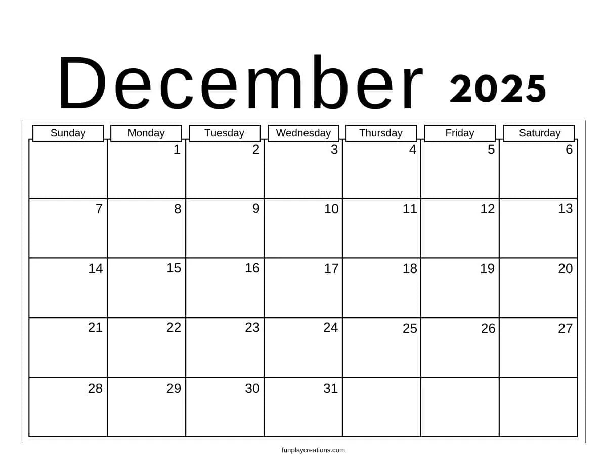 Free Printable Monthly Calendars 2025 