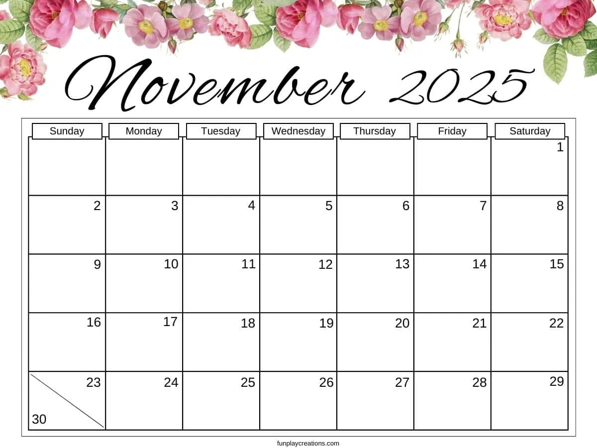Printable Calendars November 2025