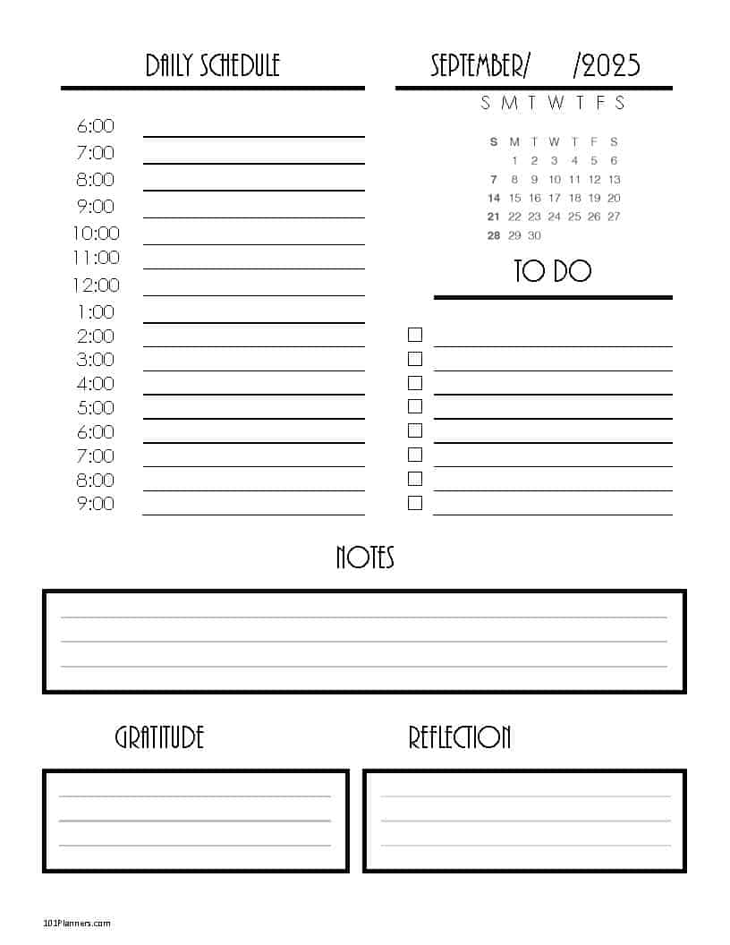 Free Printable September 2025 Calendar Template