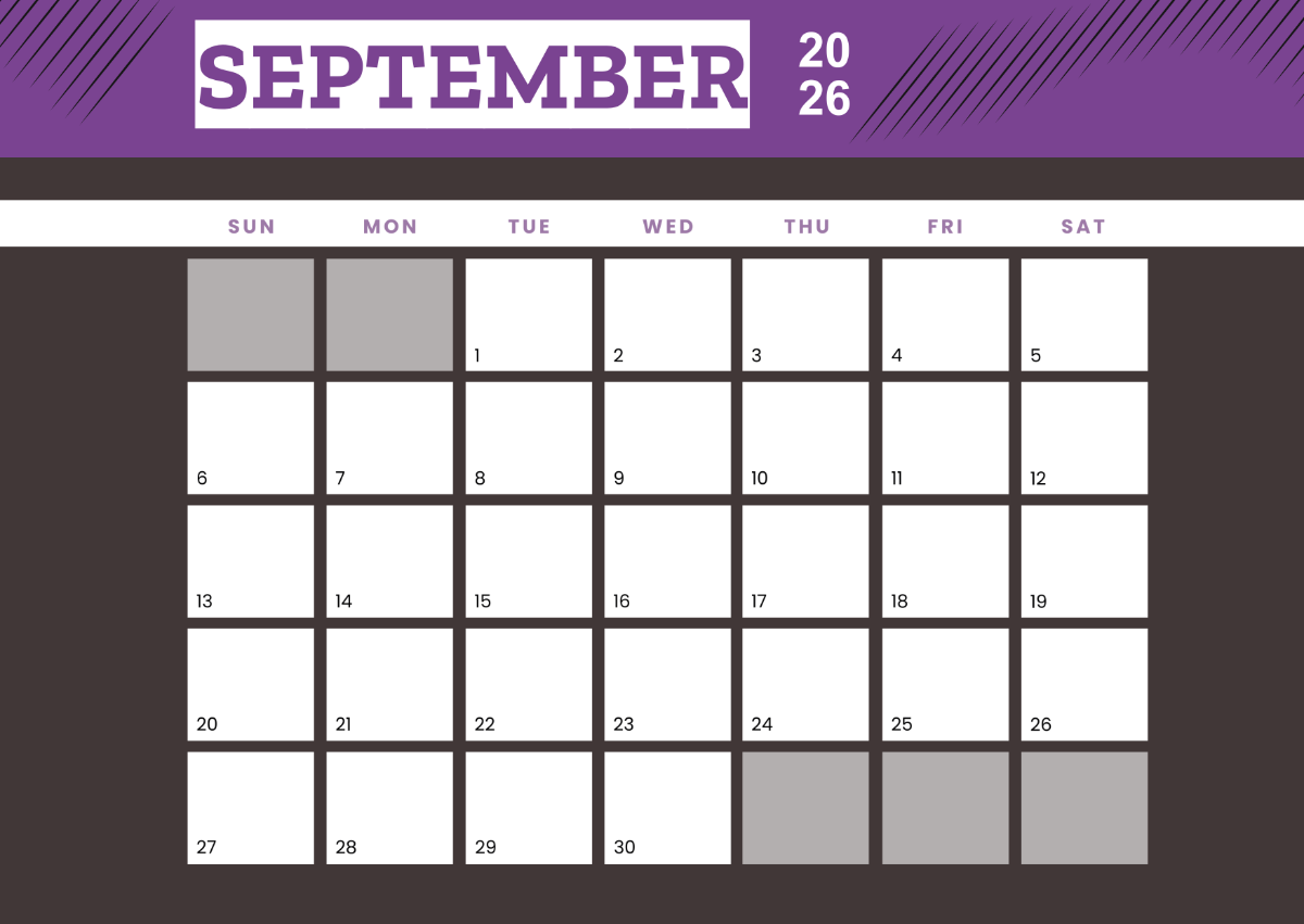 Free Printable September 2026 Calendar Template To Edit Online