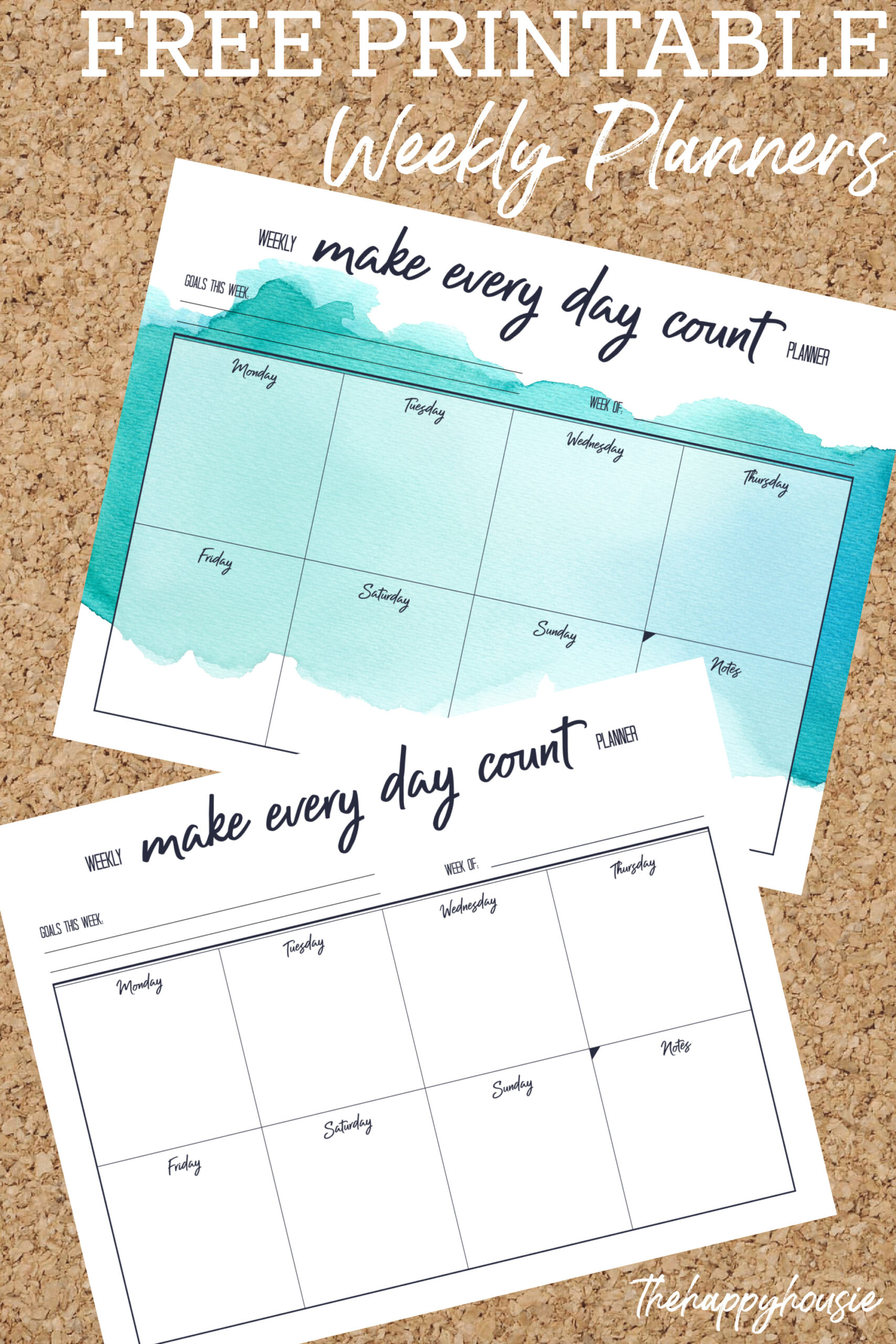 free printable weekly planner the happy housie