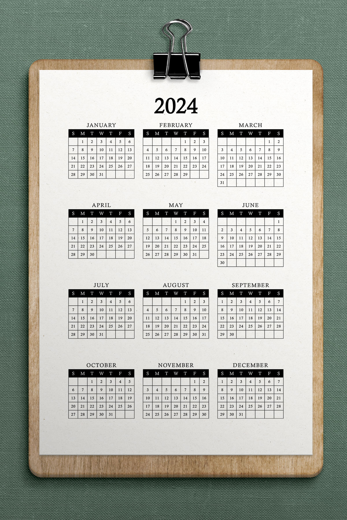 Free printable year at a glance calendar 9 Mom Envy