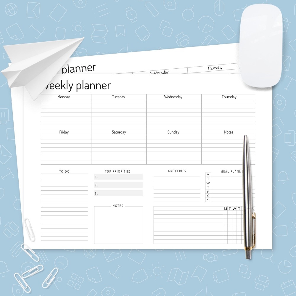 Printable Weekly Calendar Template