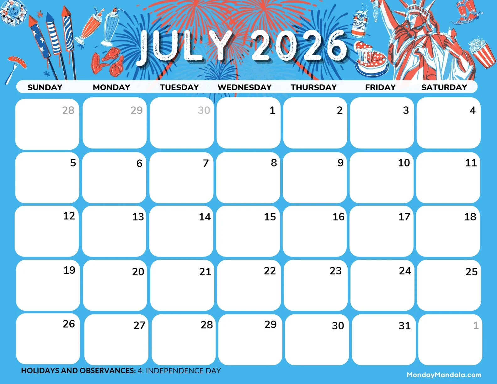 July 2026 Calendars 52 Free PDF Printables 
