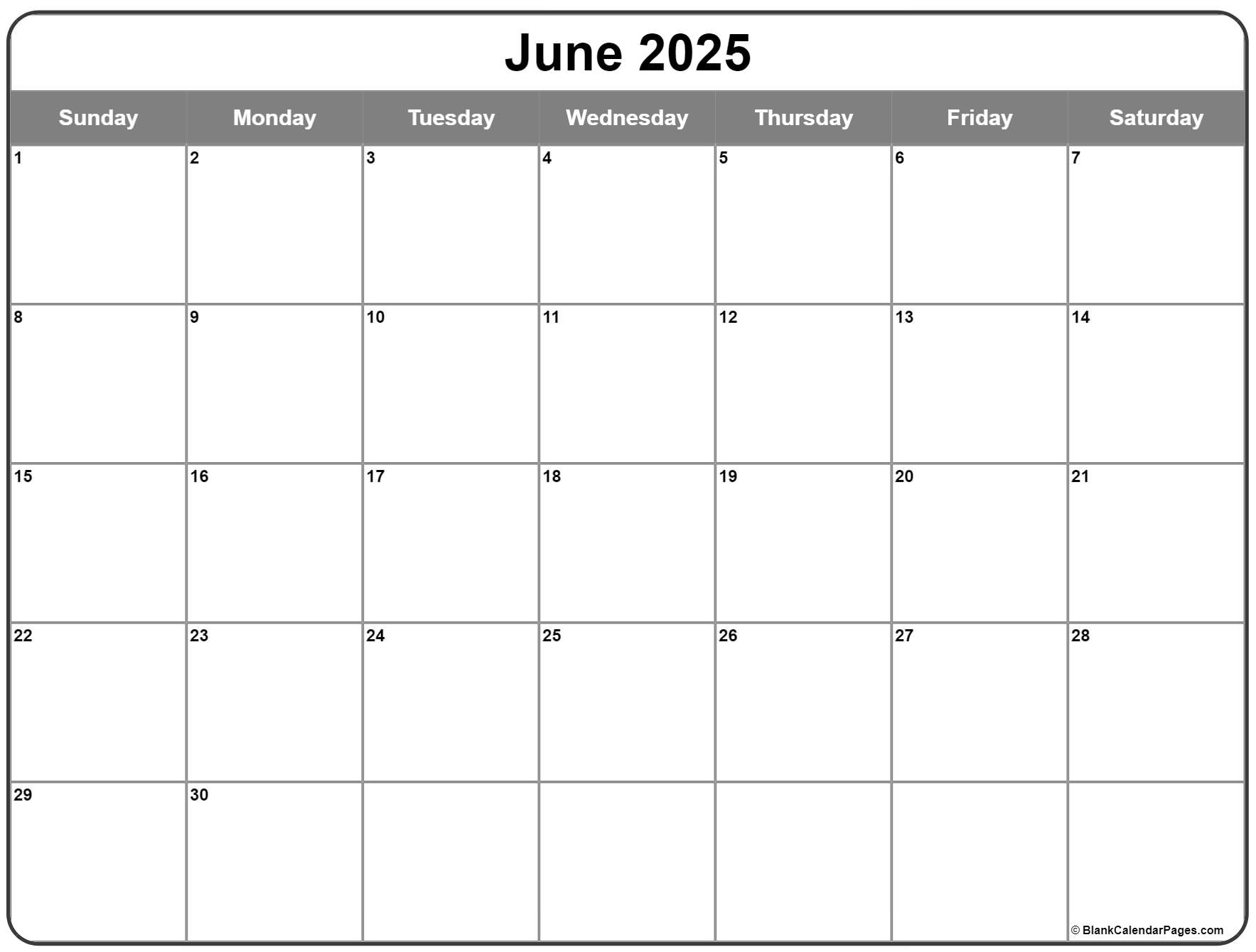 Printable Summer Calendar 2025