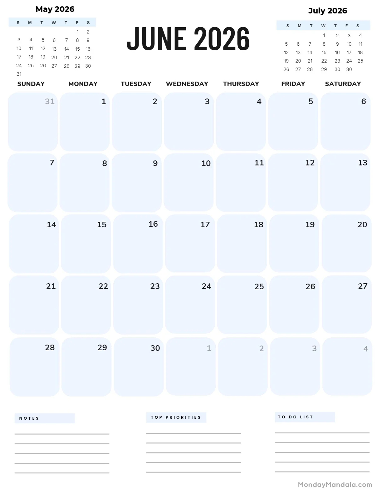 June 2026 Calendars 52 Free PDF Printables 