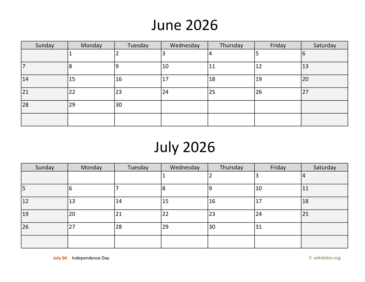 Printable Calendar Dec 2026 To July 2026