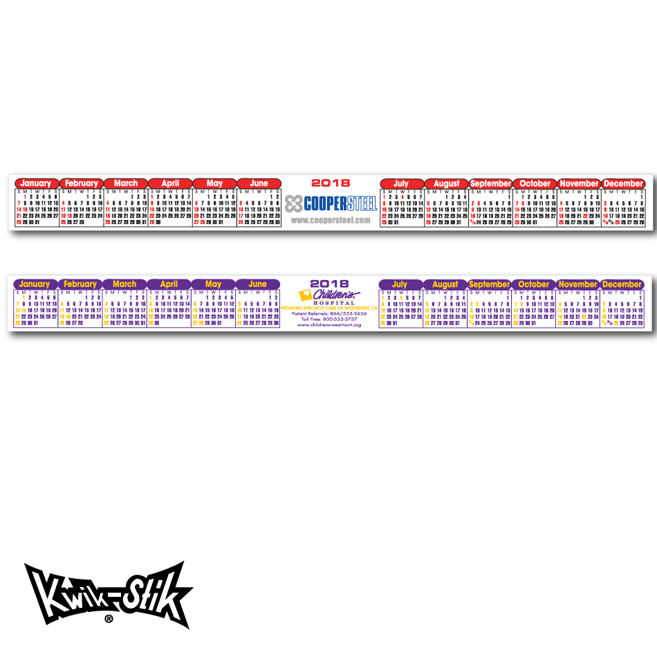 Kwik Stik Horizontal Year At A Glance Computer Monitor Calendar KWV 43 BigPromotions