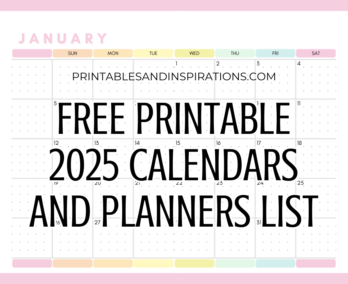 Free Editable Printable Calendar 2025
