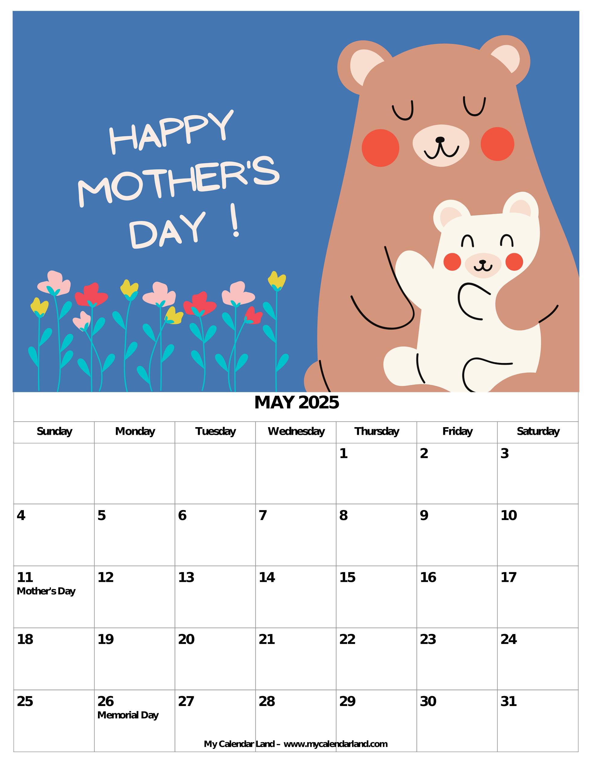 May 2025 Calendar My Calendar Land