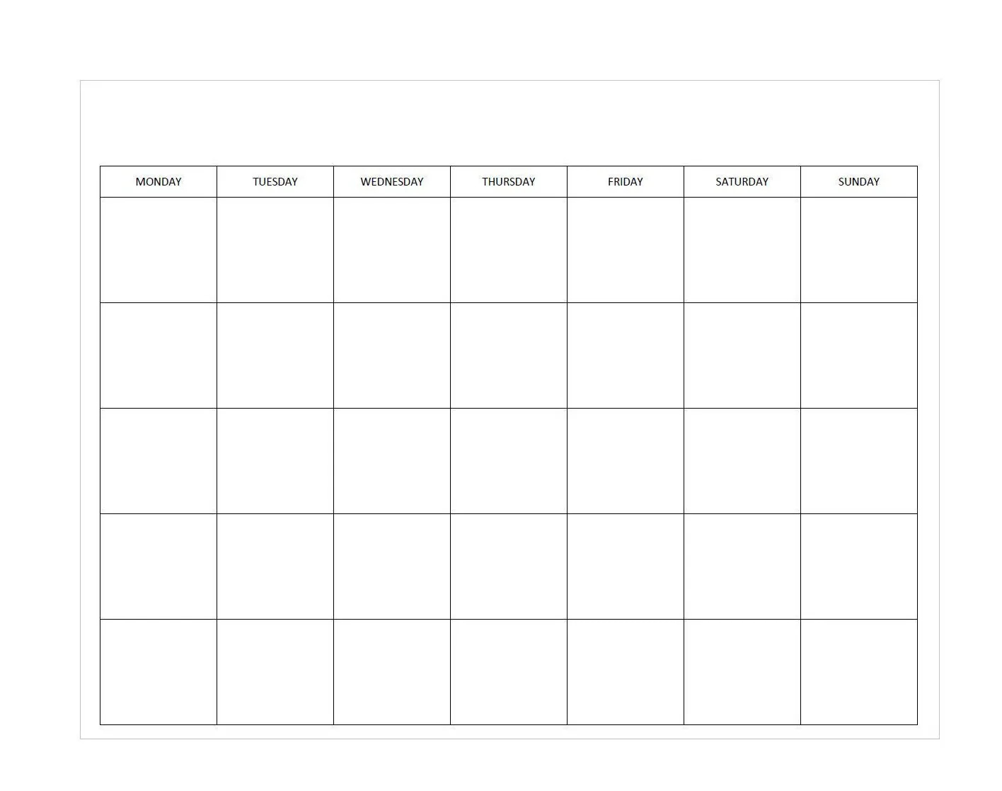 Monday Start Unlimited Prints Blank Monthly Calendar Includes 2 Styles Minimalist Instant Download File 2 11 x8 5 Landscape Etsy