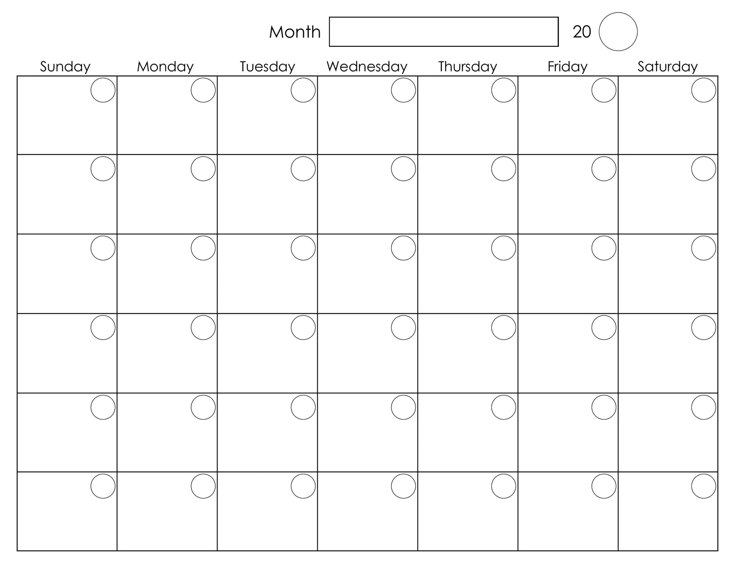 Printable Blank Calendar Free