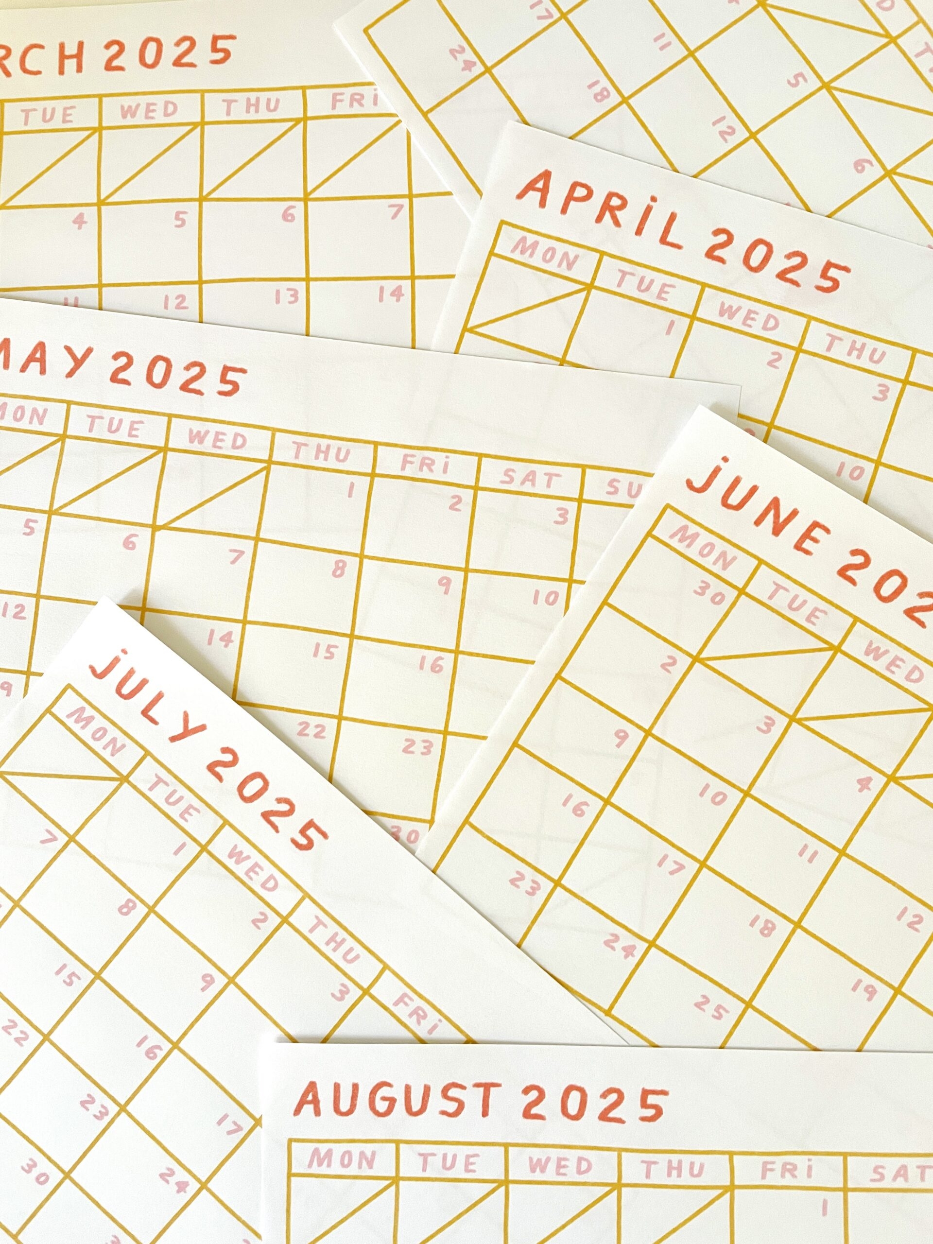 monthly calendar sheets nina cosford shop