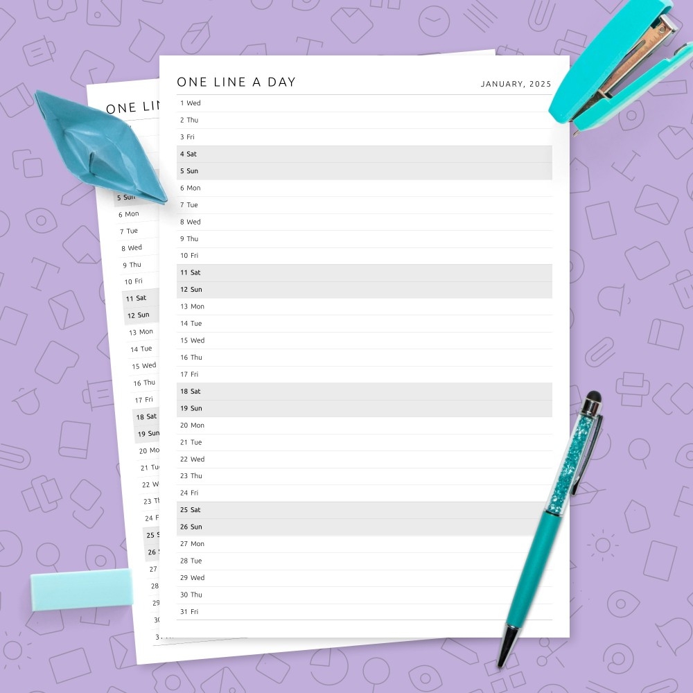 Printable One Month Calendar